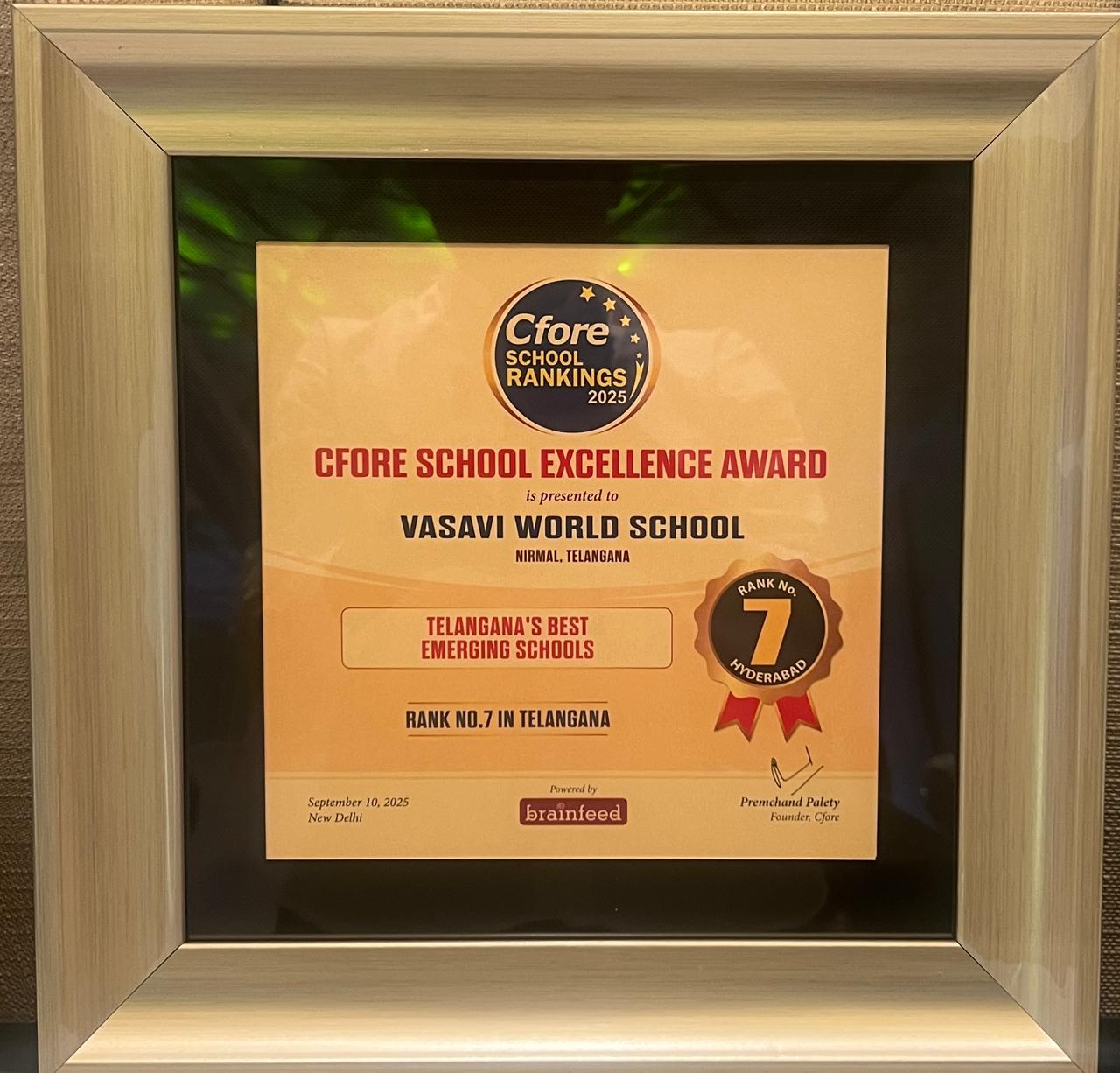 Best Emerging School in Telangana 